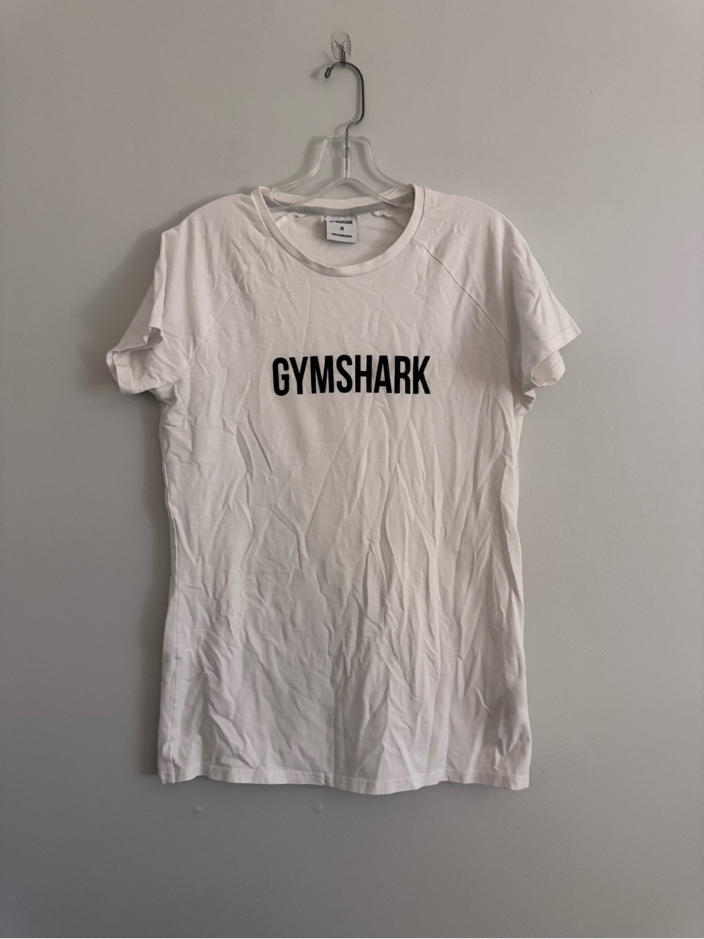 Gymshark White Logo Tee - Classic Crew M